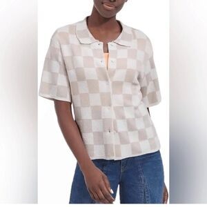 UGG Beige Checkered Button Down Shirt